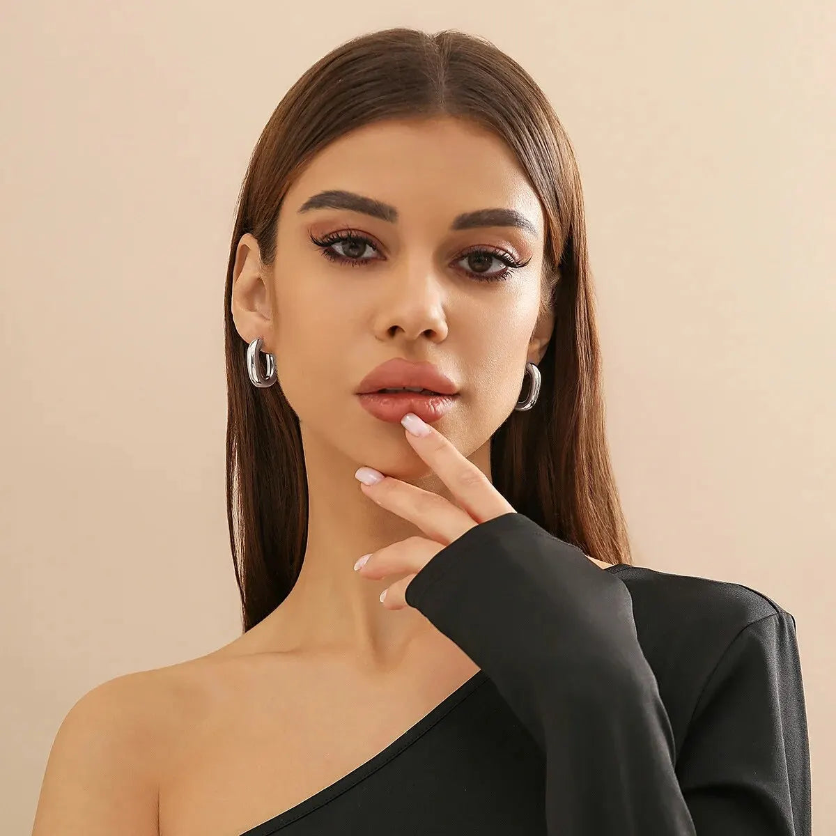 Geometric Hoop Earrings - Statement Jewelry