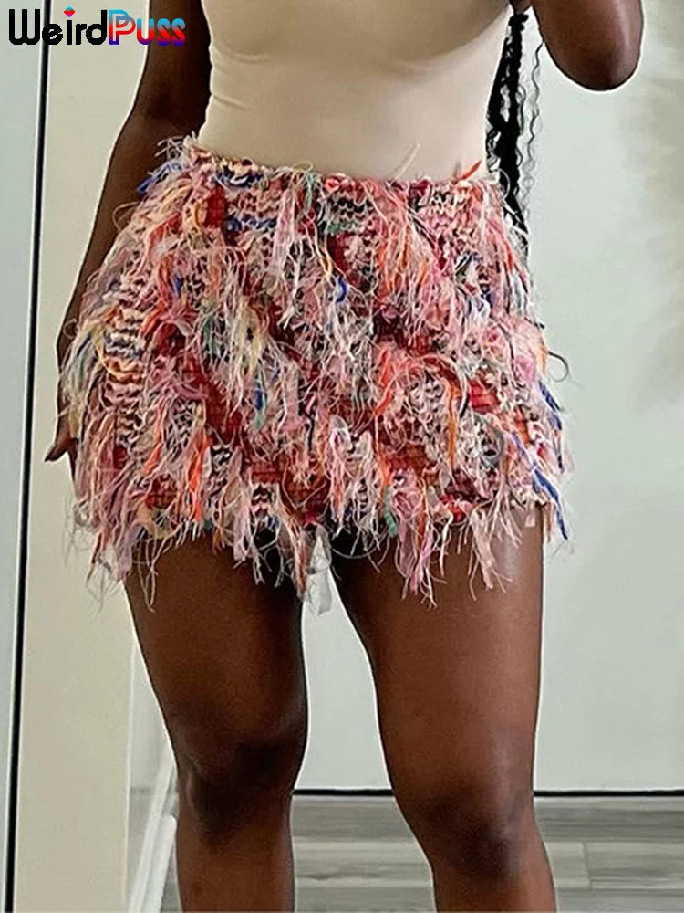 Knit Tassel Midi Skirt - Curve-Flattering Statement Style