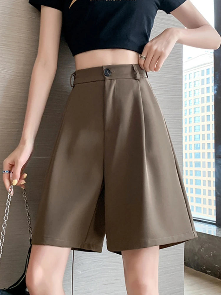 Premium Tailored Wide Leg Shorts - Knee Length Office Style