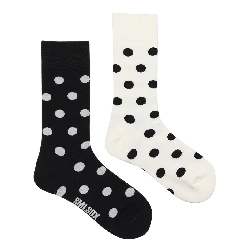 Colorful Print Cotton Socks - Unisex Mid-Tube Casual Pair