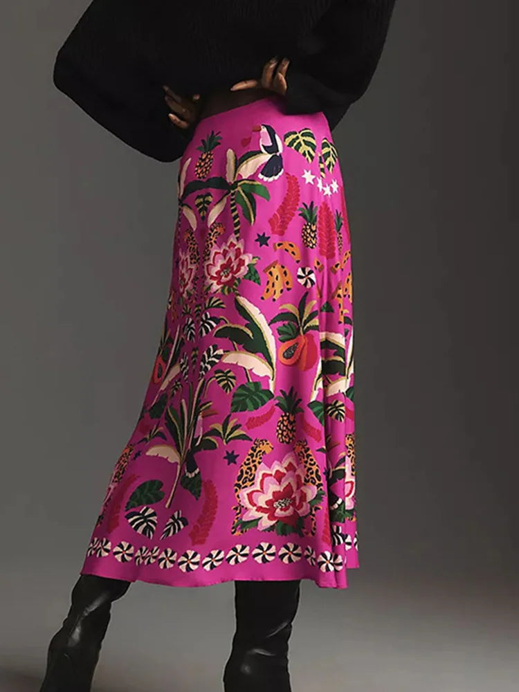 Premium Printed A-Line Skirt - Floral Everyday Style