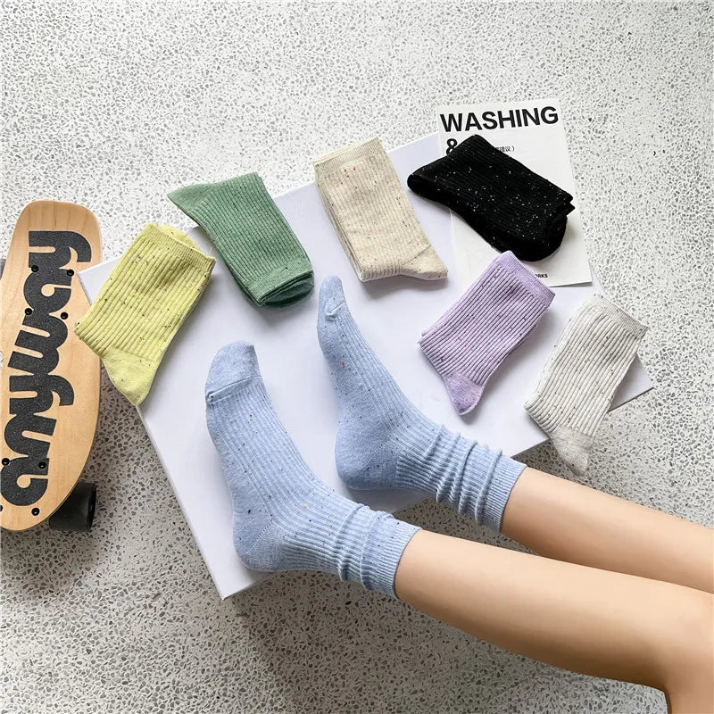 Colorful Casual Socks - Soft Breathable Mid-Calf Pair