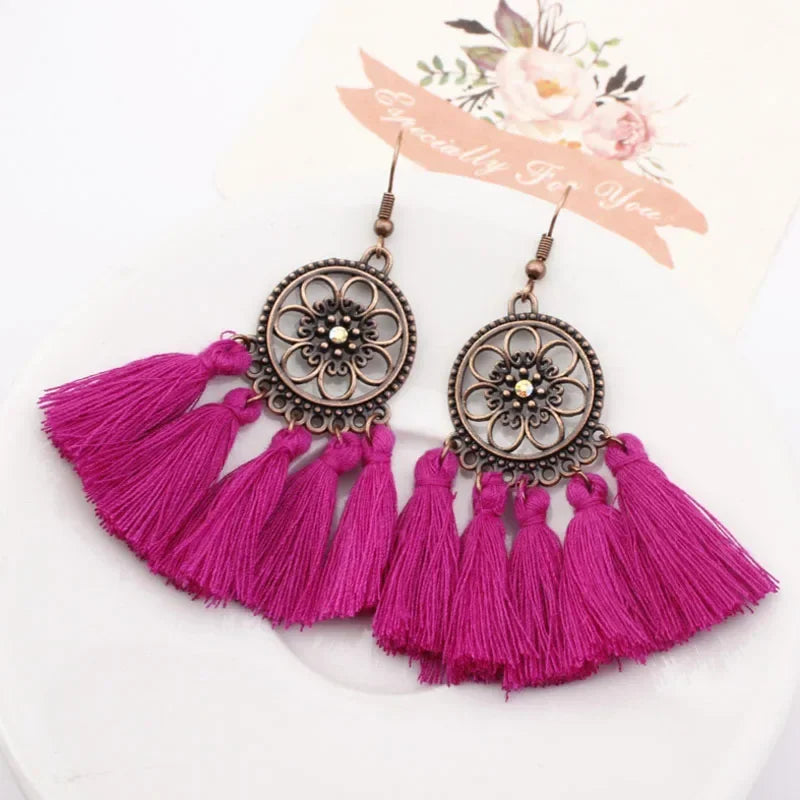 Tassel Drop Earrings - Statement Jewelry