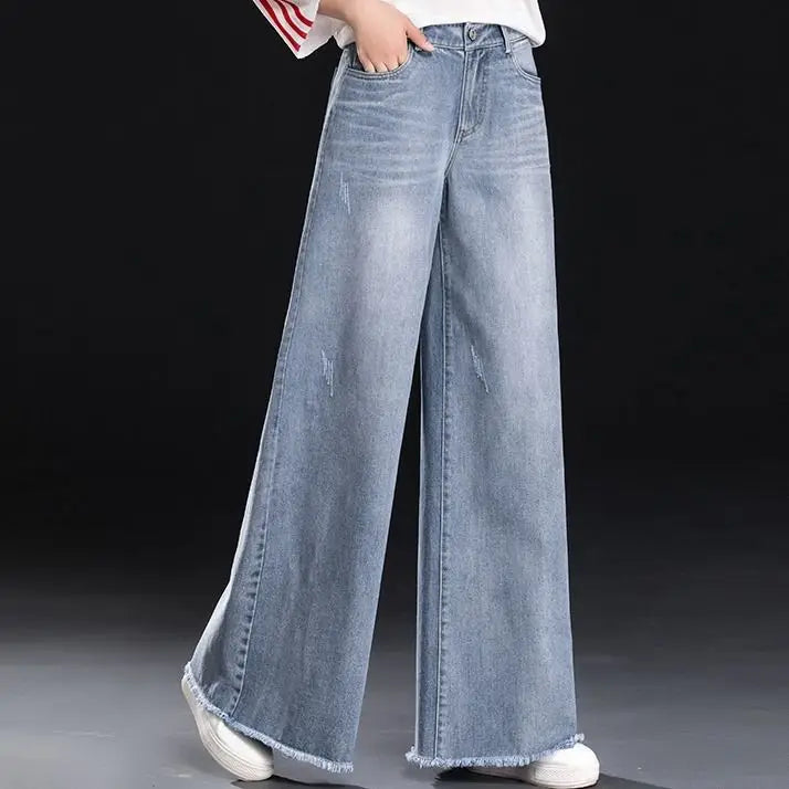 High-Waist Baggy Jeans - Denim Streetwear