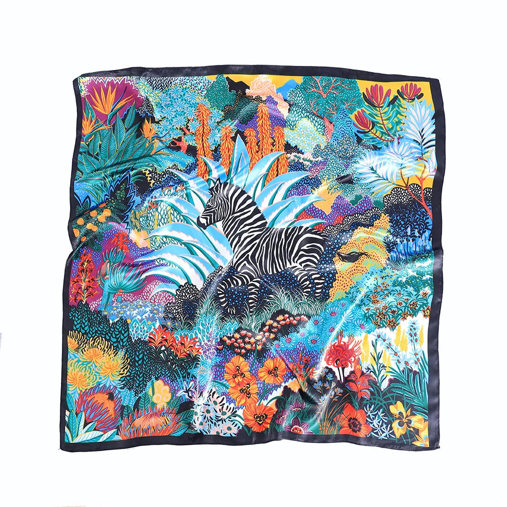 Premium Silk-Feel Square Scarf - Elegant Office Neck Wrap