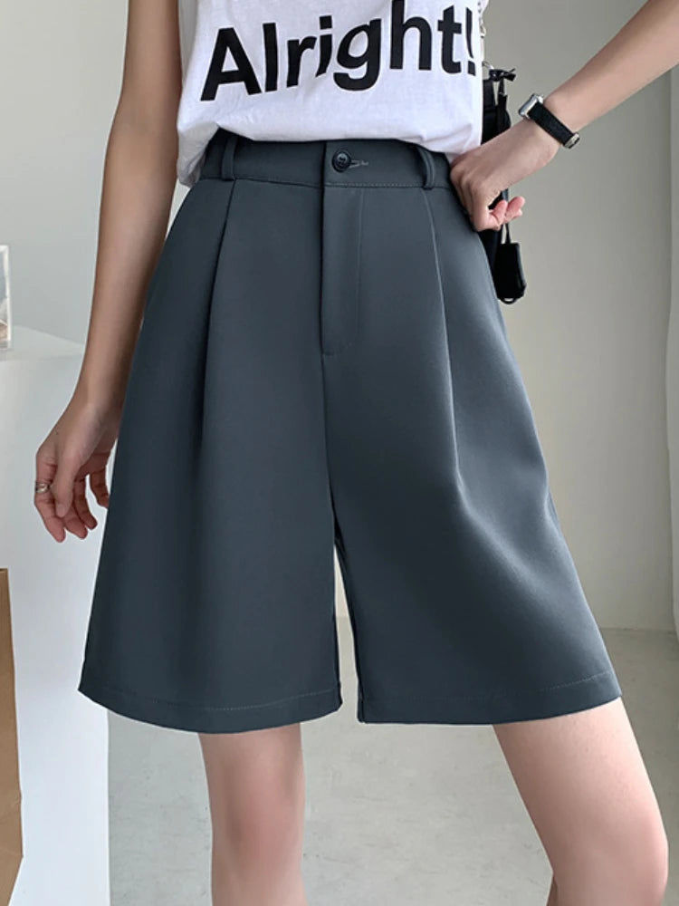 Premium Tailored Wide Leg Shorts - Knee Length Office Style