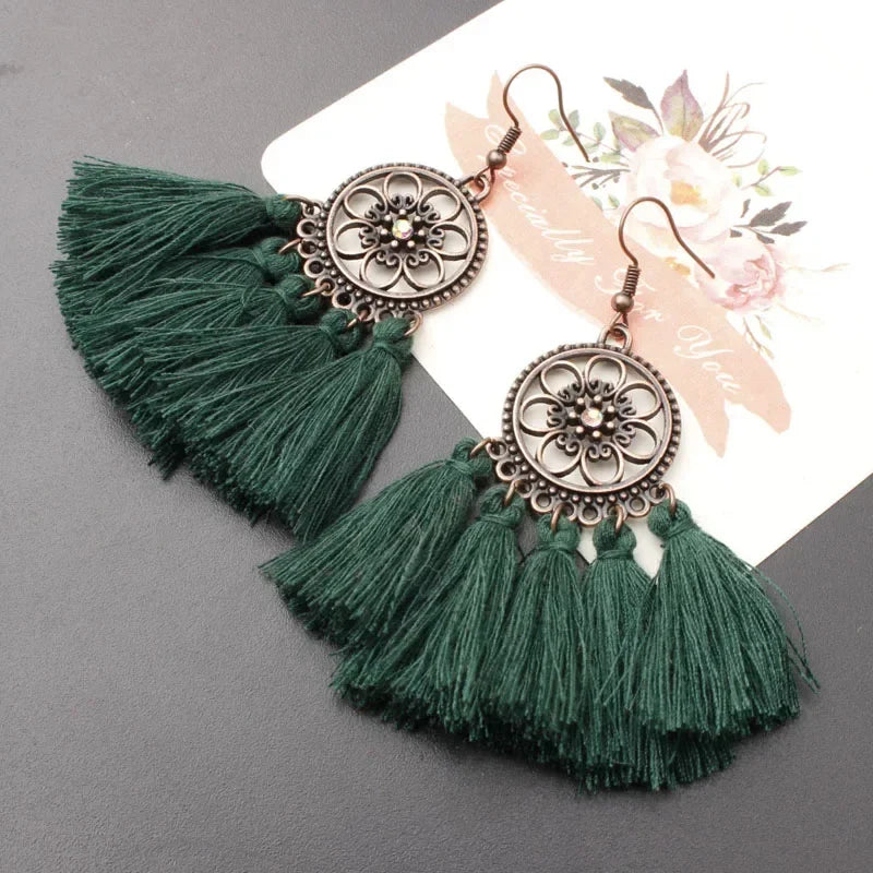 Tassel Drop Earrings - Statement Jewelry
