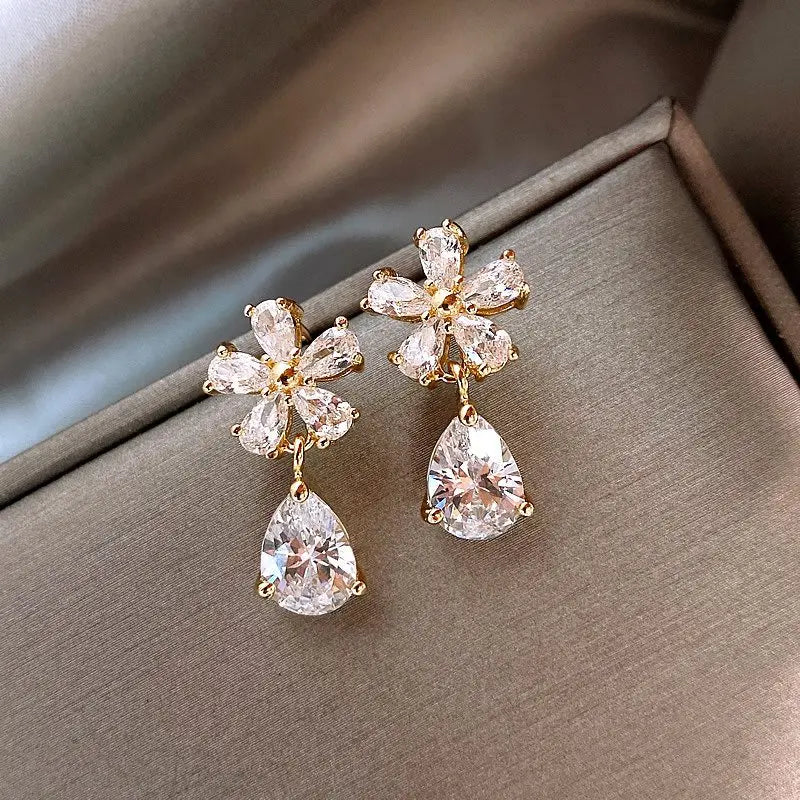 Rhinestone Stud Earrings - Statement Jewelry