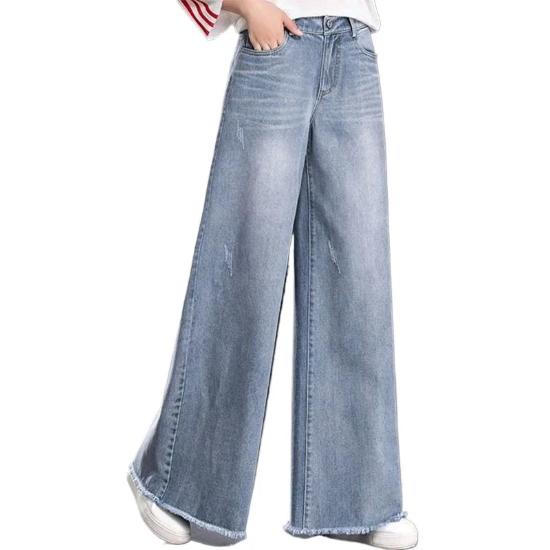 High-Waist Baggy Jeans - Denim Streetwear