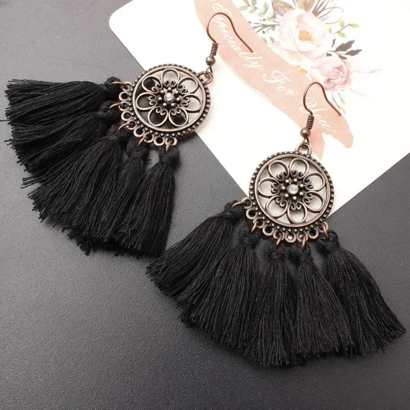 Tassel Drop Earrings - Statement Jewelry