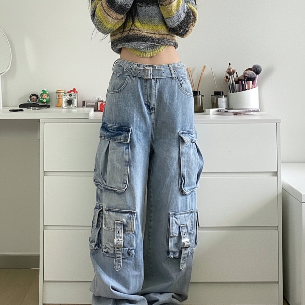 Cargo Wide-Leg Jeans - Everyday Denim