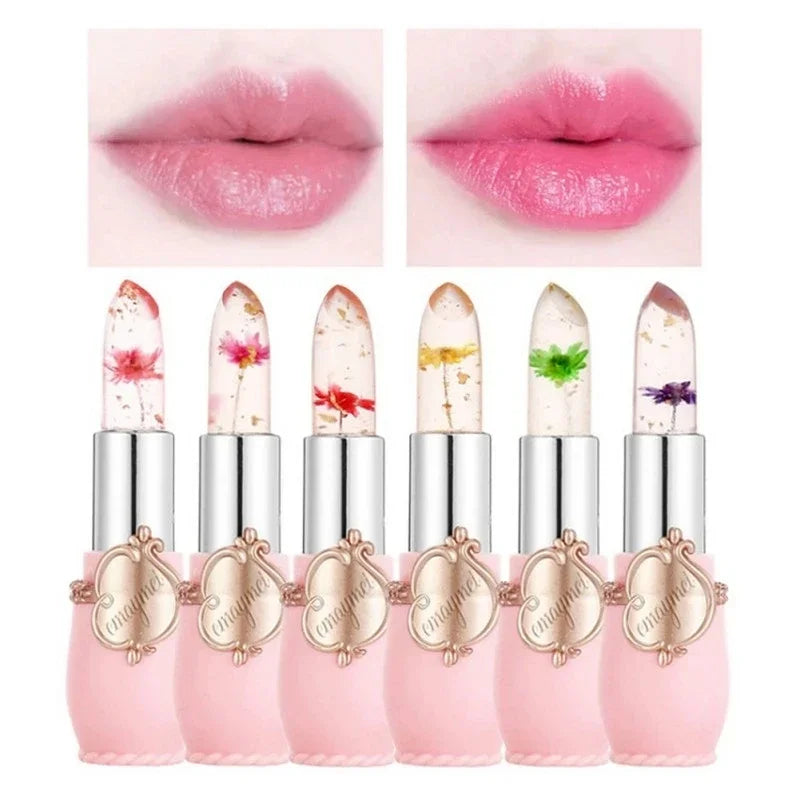 Flower Jelly Lip Balm Set - Color-Changing Moisturizing Care
