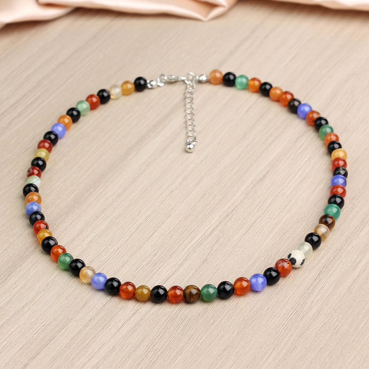 Natural Carnelian Bead Necklace - Handmade Bohemian Stone Choker