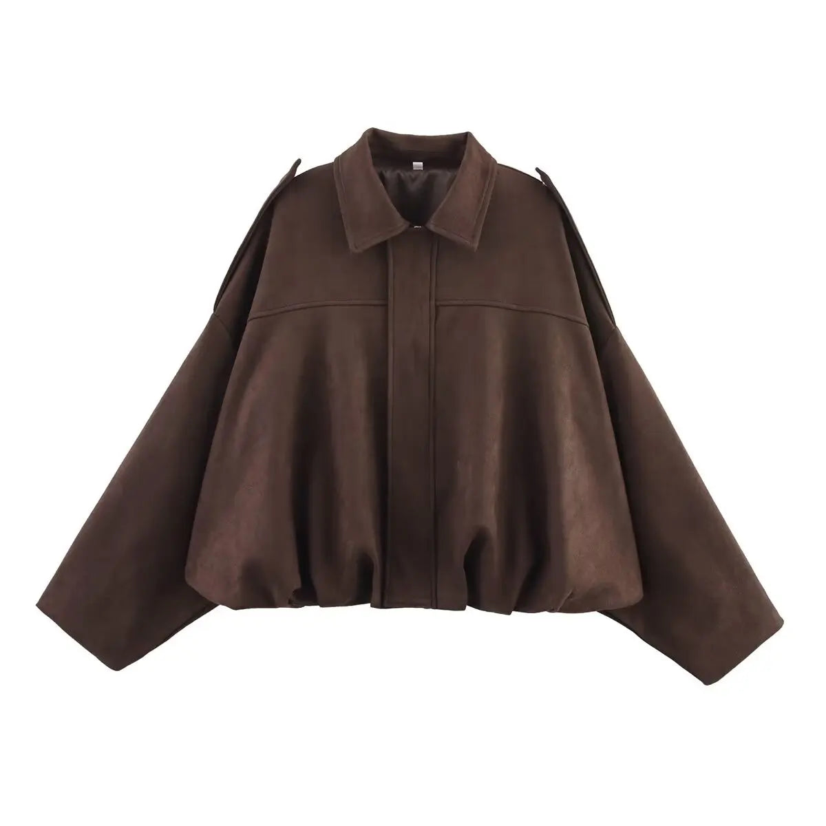 Suede-Texture Bomber Jacket - Relaxed Chic Outerwear