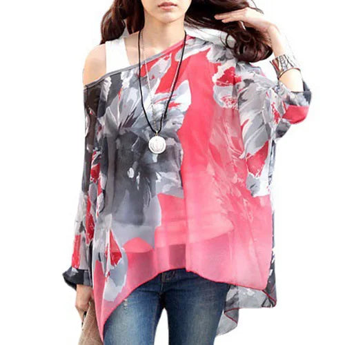 Plus Size Batwing Blouse - Casual Summer Button Shirt