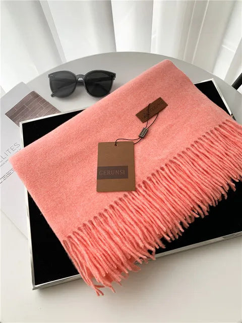 Premium Solid Winter Scarf - Soft Long Shawl Wrap
