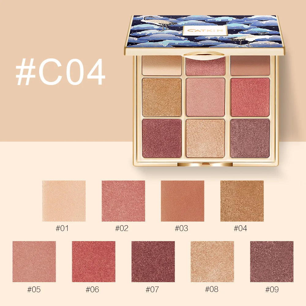 9-Color Eyeshadow Palette - Matte & Shimmer Pigment Collection