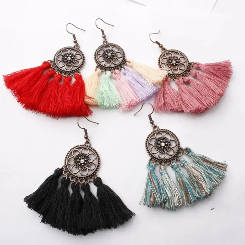 Tassel Drop Earrings - Statement Jewelry