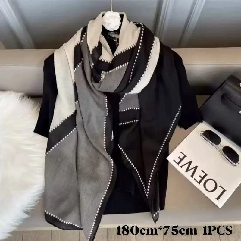 Premium Silk-Feel Square Scarf - Elegant Office Neck Wrap