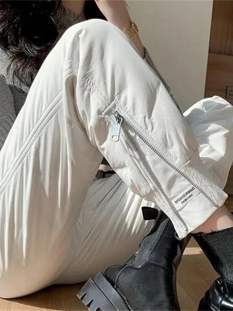 Thermal Straight Winter Pants - Windproof High-Waist Comfort