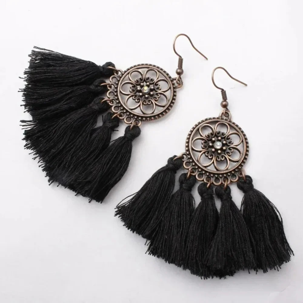 Tassel Drop Earrings - Statement Jewelry