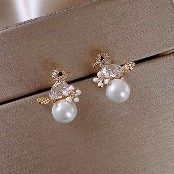 Rhinestone Stud Earrings - Statement Jewelry