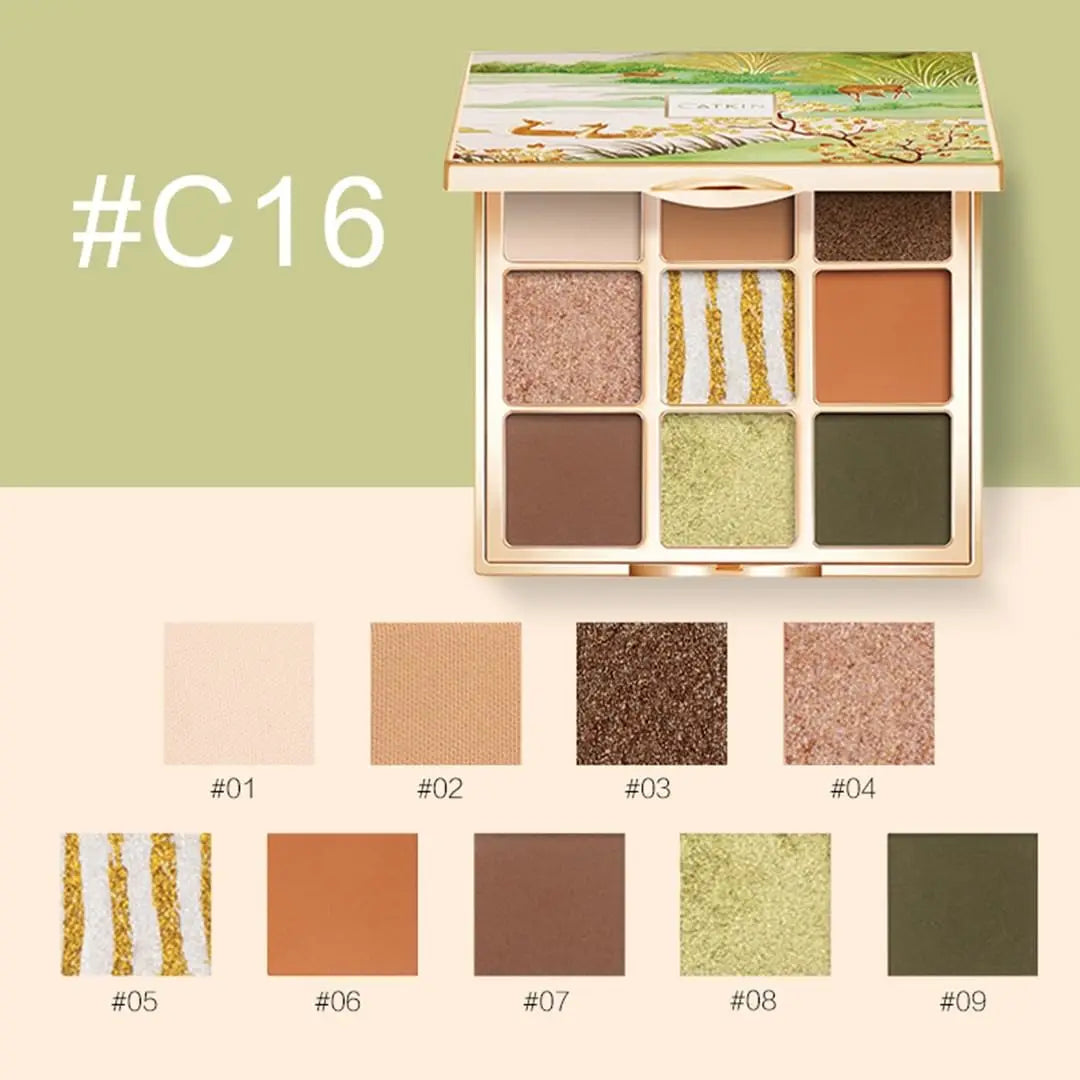 9-Color Eyeshadow Palette - Matte & Shimmer Pigment Collection