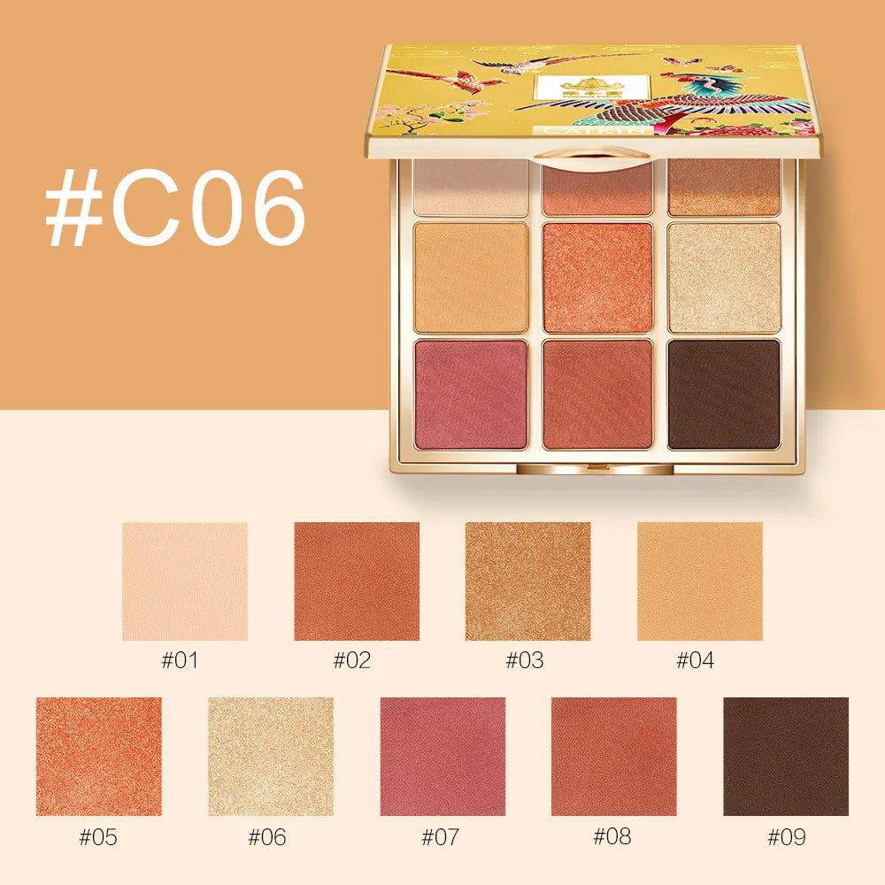 9-Color Eyeshadow Palette - Matte & Shimmer Pigment Collection