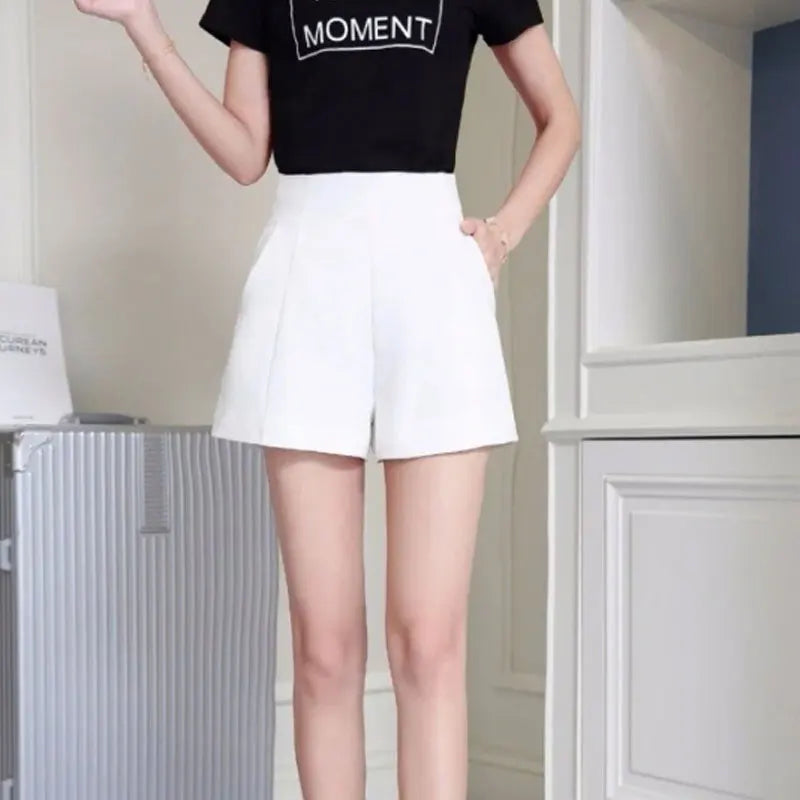 Premium High Waist Chiffon Shorts - Wide Leg Tailored Style