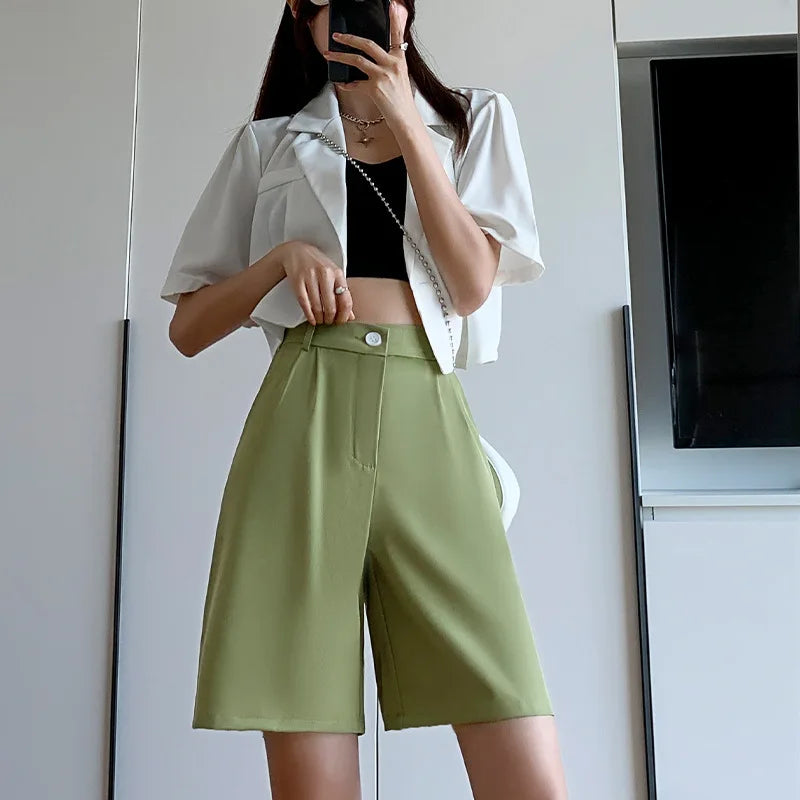 Premium Tailored Wide Leg Shorts - Knee Length Office Style
