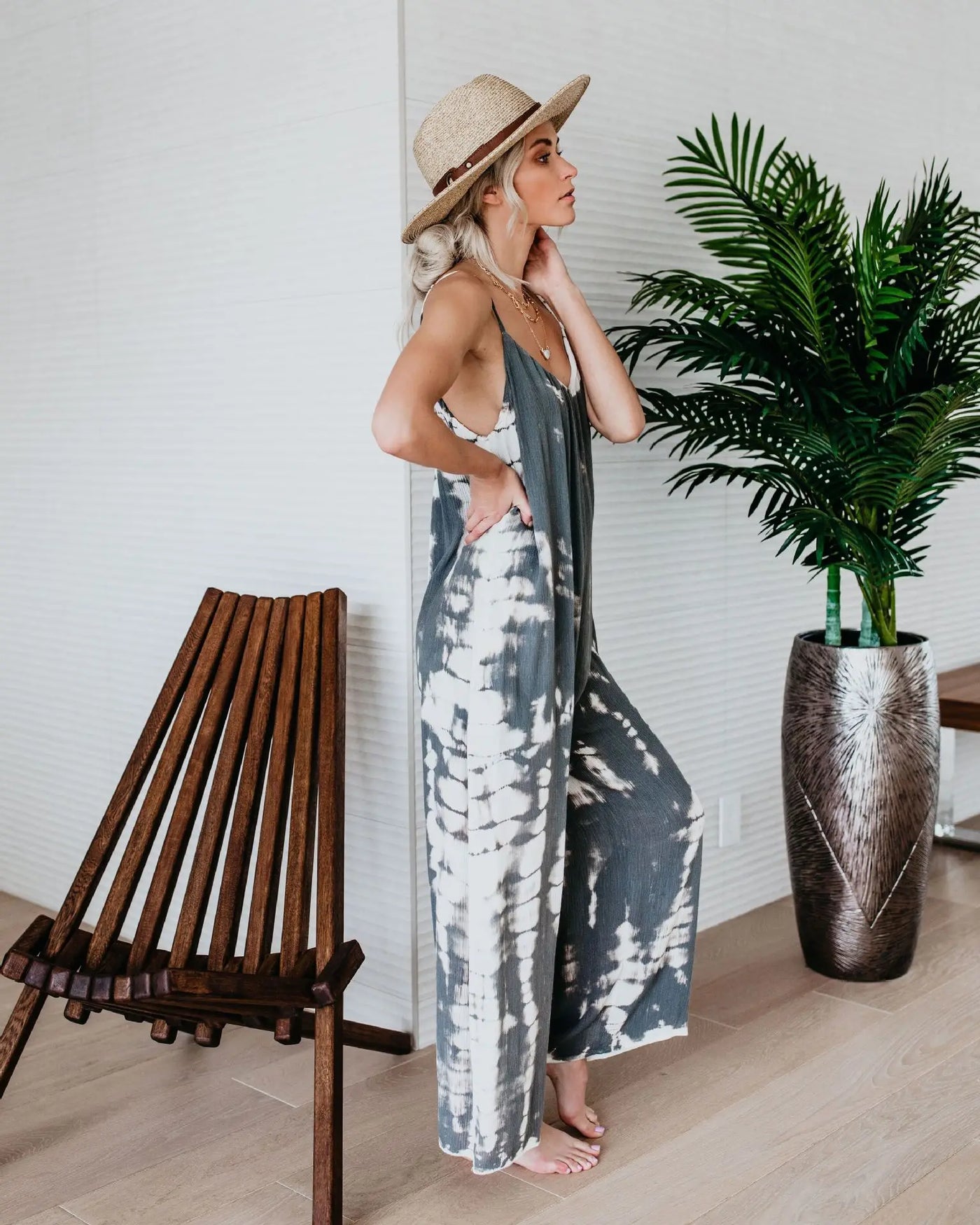 Wide-Leg Jumpsuit - Office & Occasion Wear