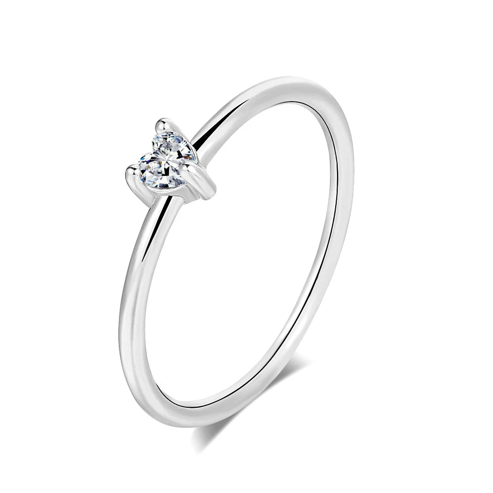 Luxury Heart Zircon Ring - 14K Gold-Plated Minimalist Jewelry