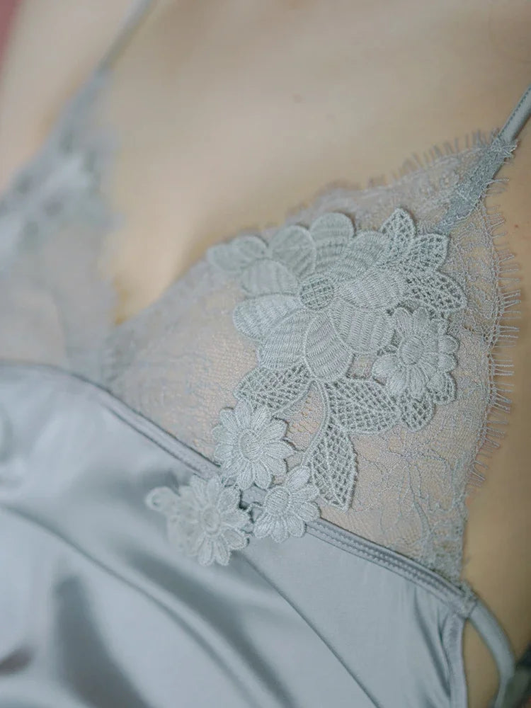 Lace Satin Nightdress - Soft Elegant Sleepwear
