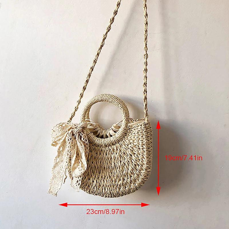 Woven Straw Crossbody Bag