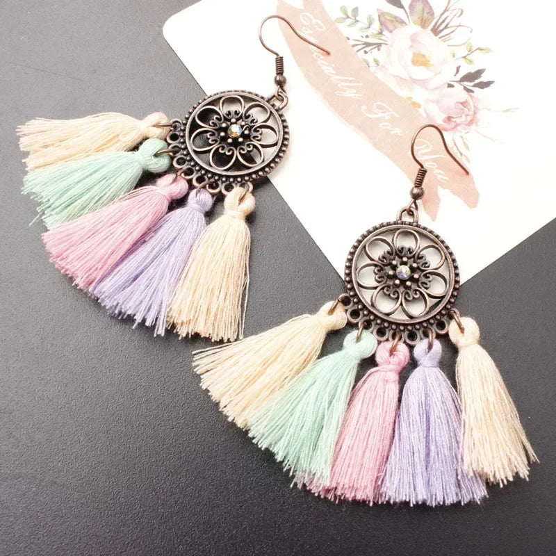 Tassel Drop Earrings - Statement Jewelry