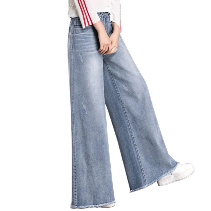High-Waist Baggy Jeans - Denim Streetwear