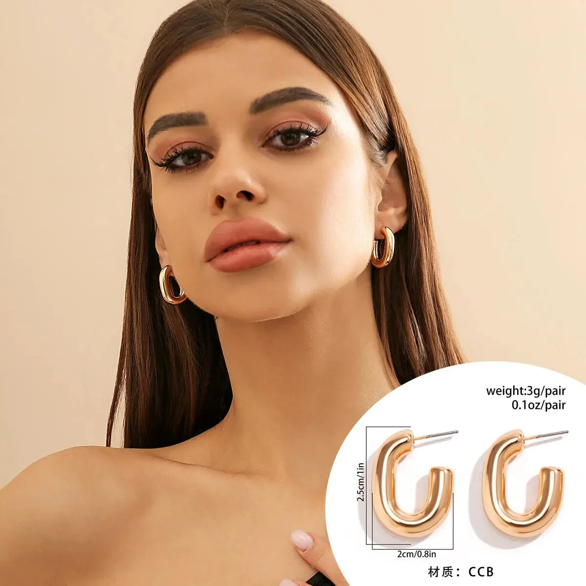 Geometric Hoop Earrings - Statement Jewelry