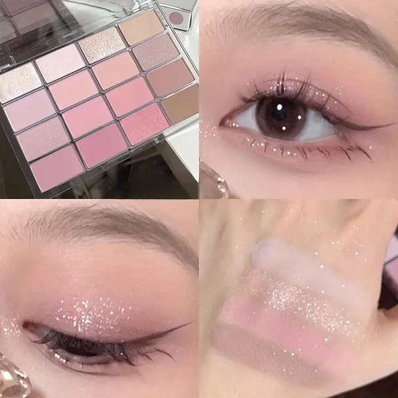 16-Color Eyeshadow Palette - Matte & Shimmer Pigment Collection