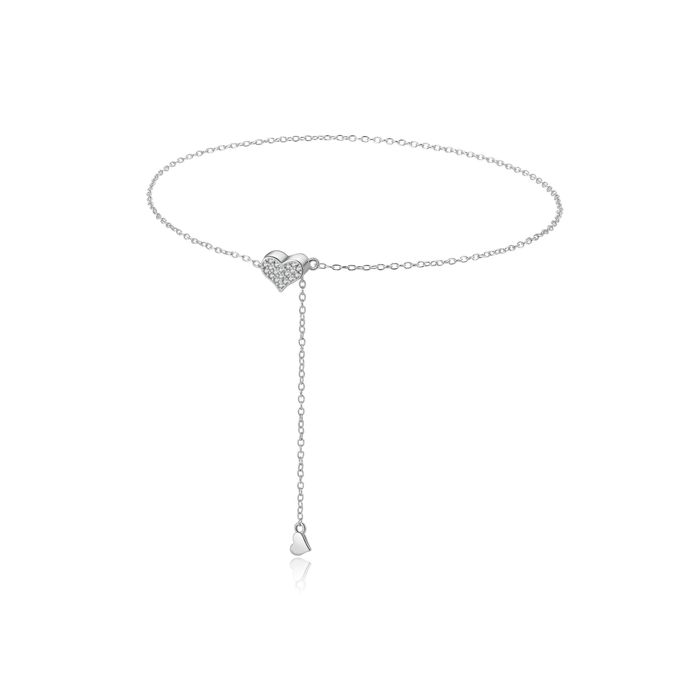 Premium 925 Sterling Silver Heart Pendant Necklace - Adjustable Chain