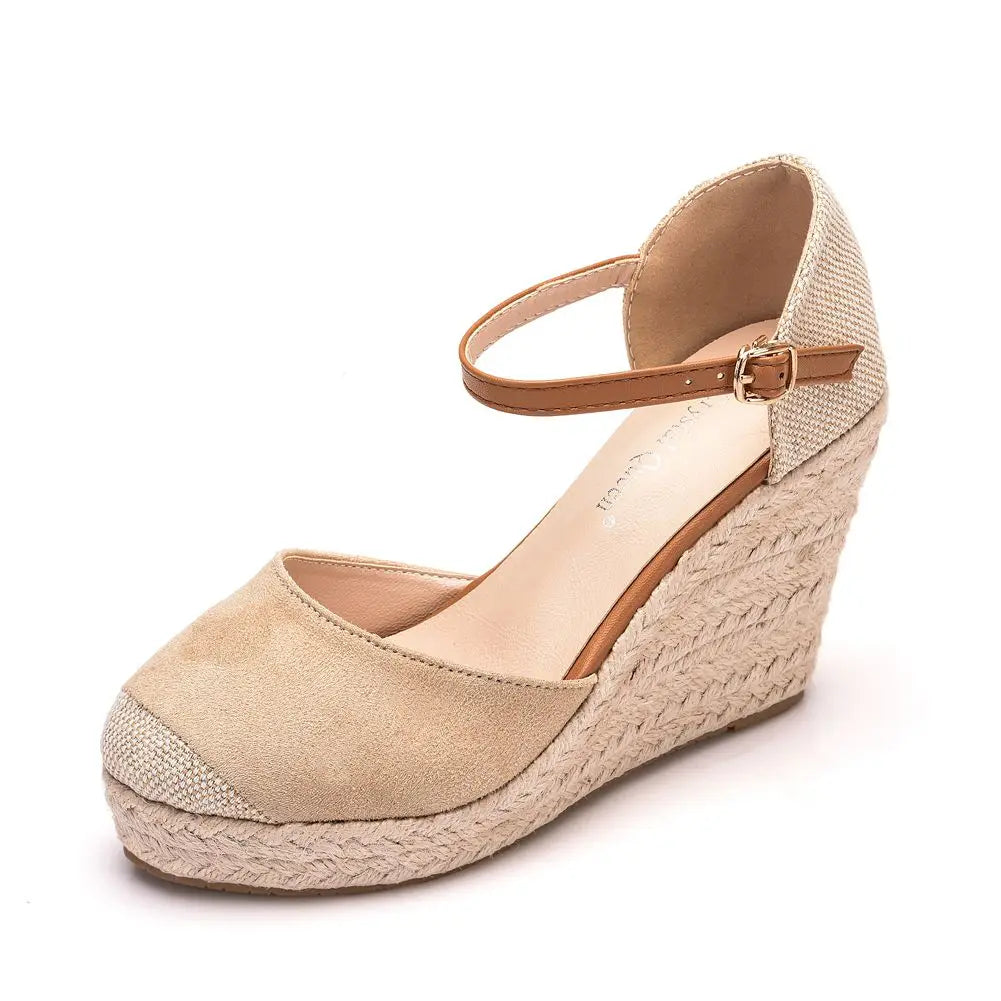 Premium Suede Wedge Sandals - Comfortable Dress Shoe Style