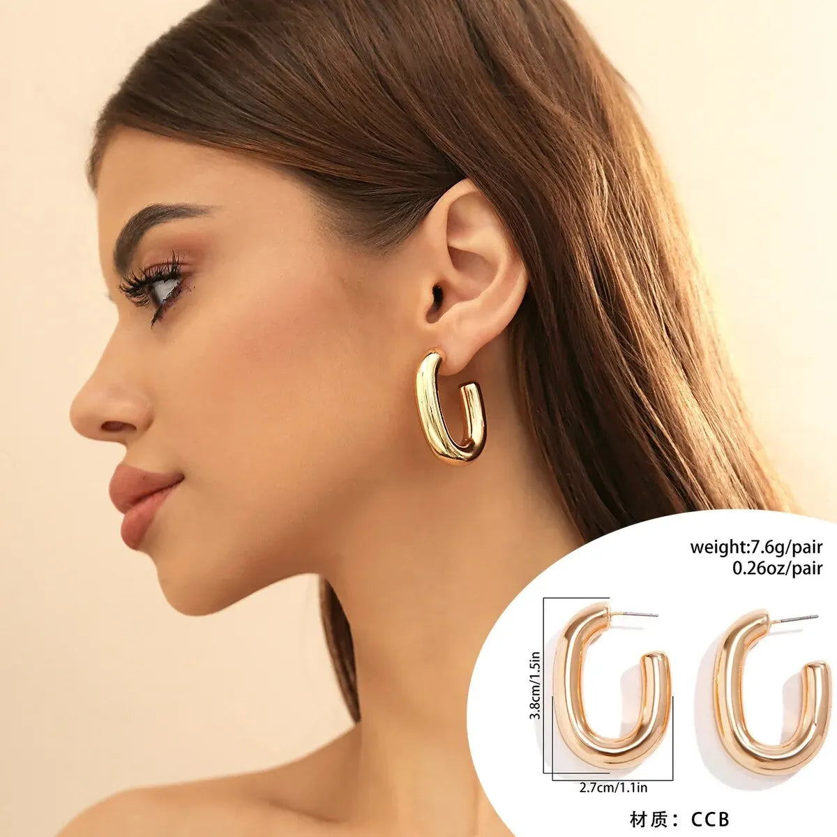 Geometric Hoop Earrings - Statement Jewelry