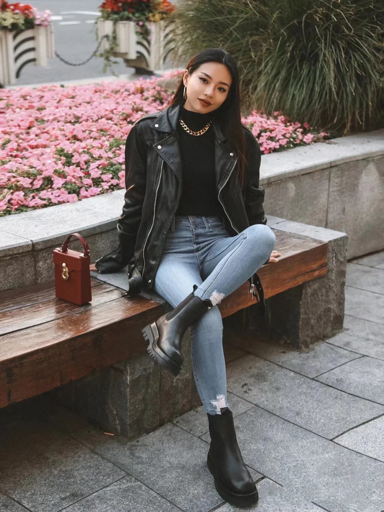 Premium PU Moto Jacket - Black Streetwear Outerwear