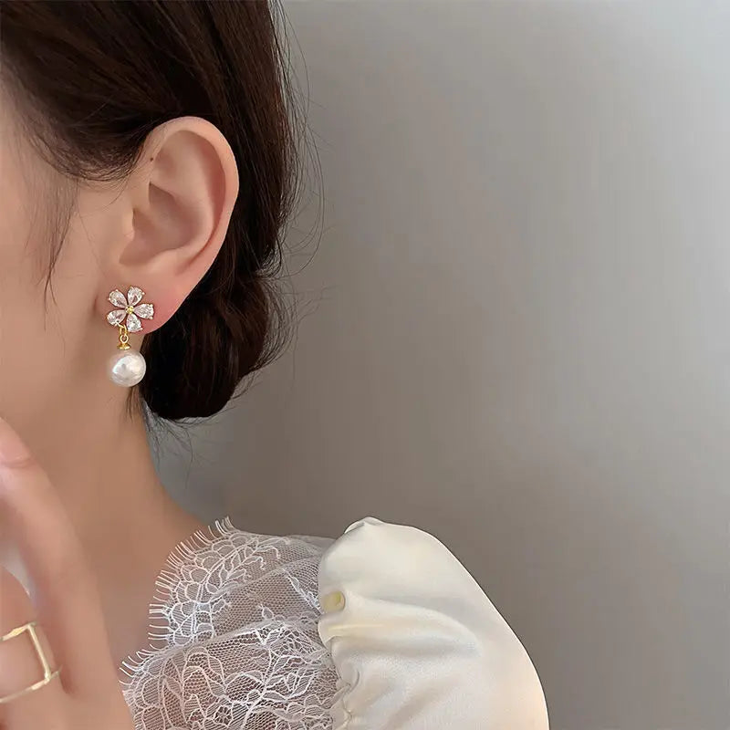 Rhinestone Stud Earrings - Statement Jewelry
