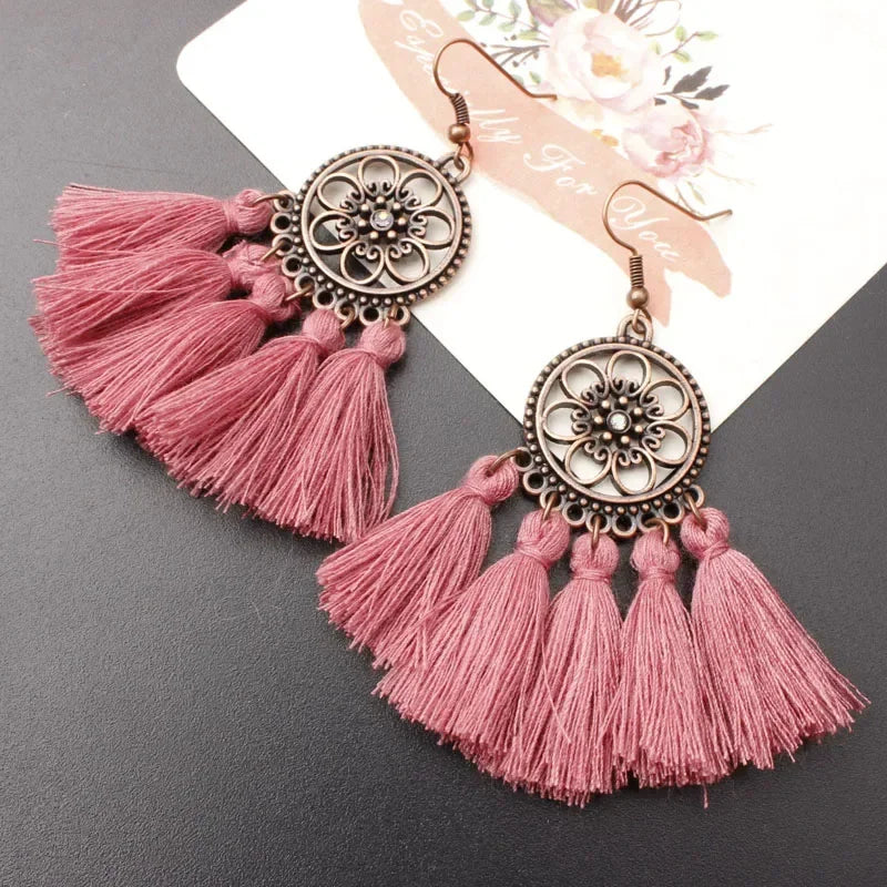 Tassel Drop Earrings - Statement Jewelry