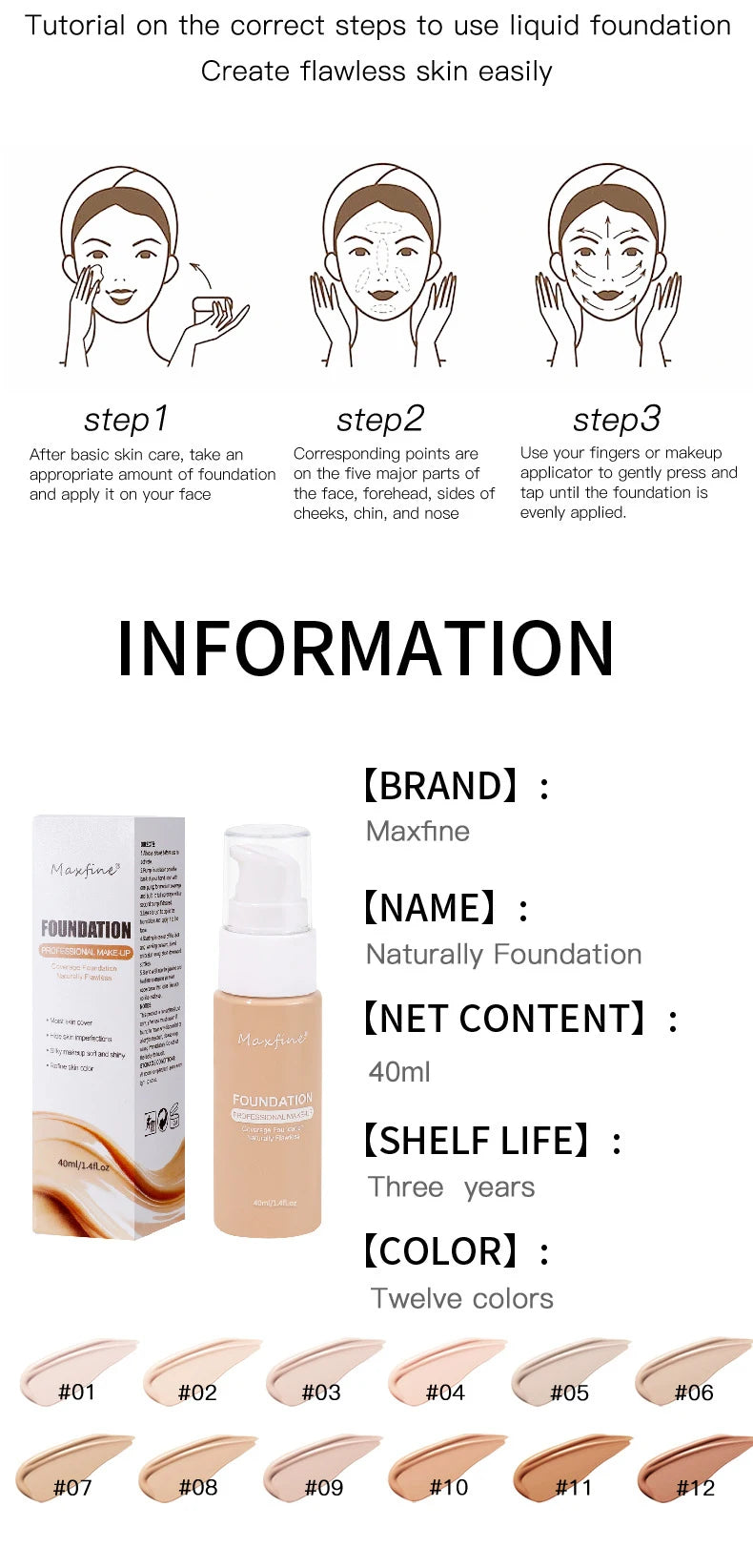Liquid Foundation - Waterproof Full-Coverage Concealer