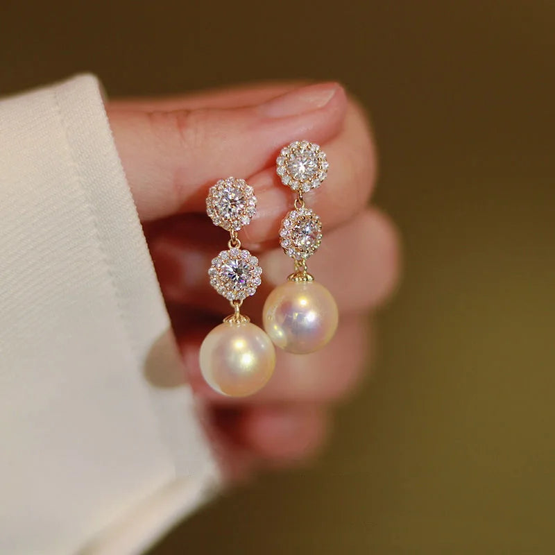 Rhinestone Stud Earrings - Statement Jewelry