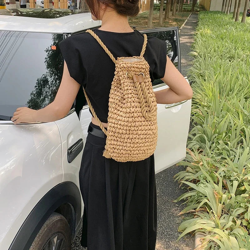 Woven Straw Handbag