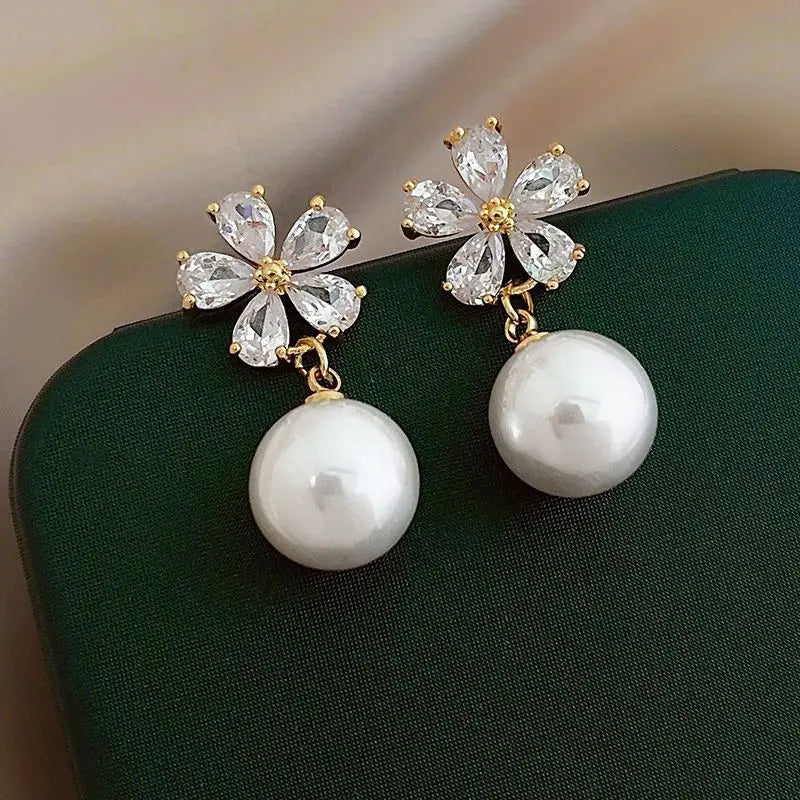 Rhinestone Stud Earrings - Statement Jewelry