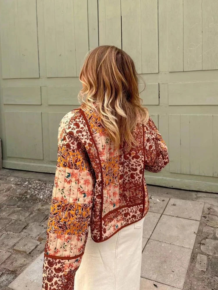 Vintage Patchwork Short Coat - Relaxed Autumn Layer