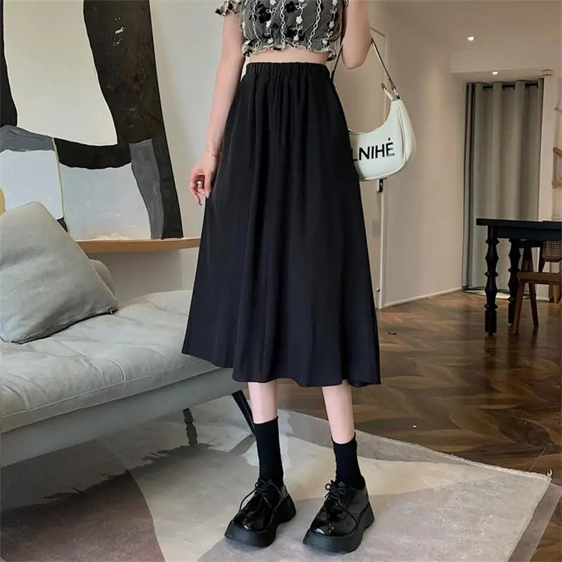 Premium Midi Skirt - High Waist Elegant Style